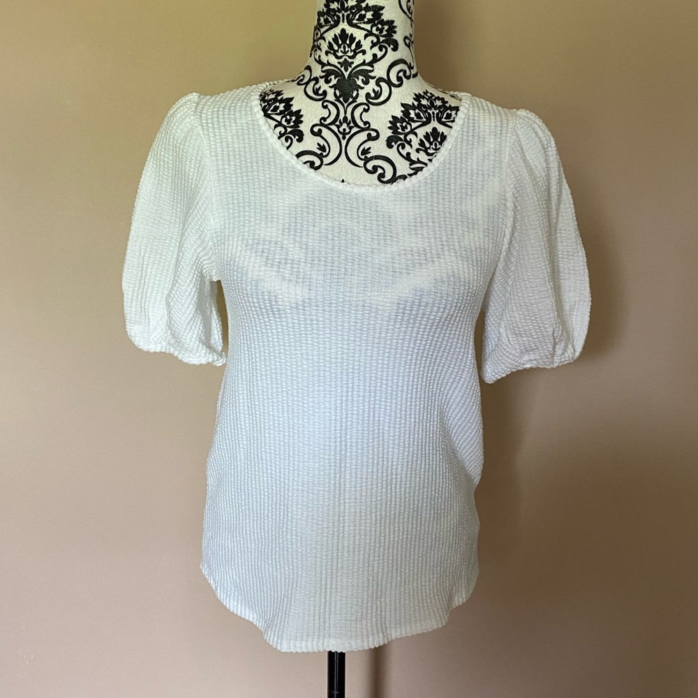 Green Envelope White Cotton Blouse